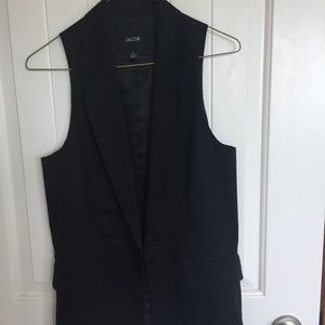GAP long button-front vest -black cotton - lined